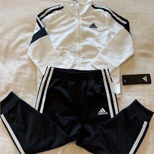 adidas White and Black Kids Jacket Tag Detail NWT